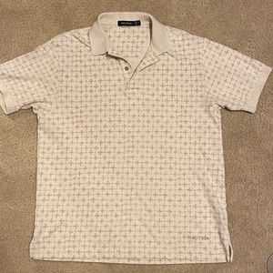 vintage nautica beige collared shirt